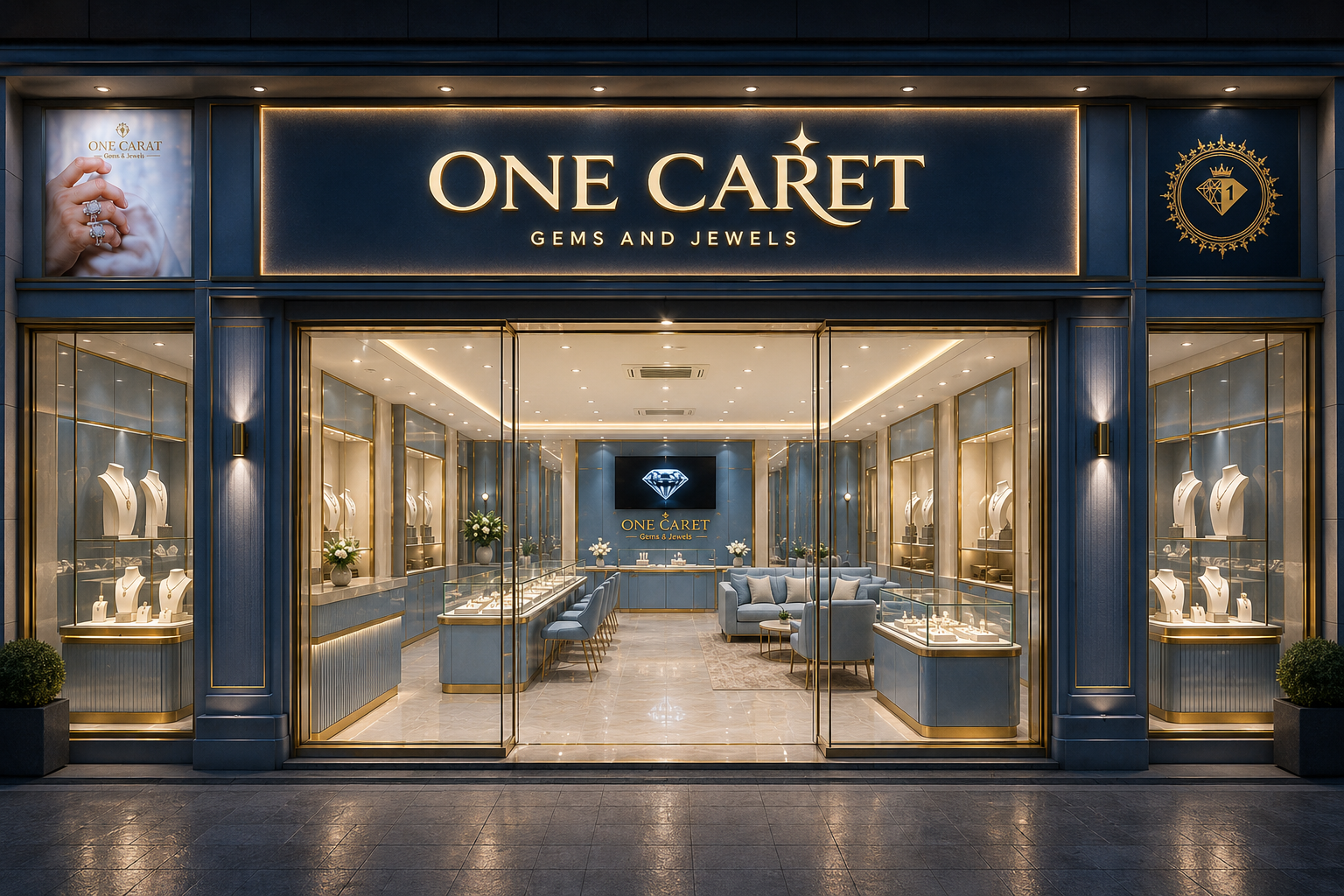 One Caret premium jewellery showroom concept for franchise partners