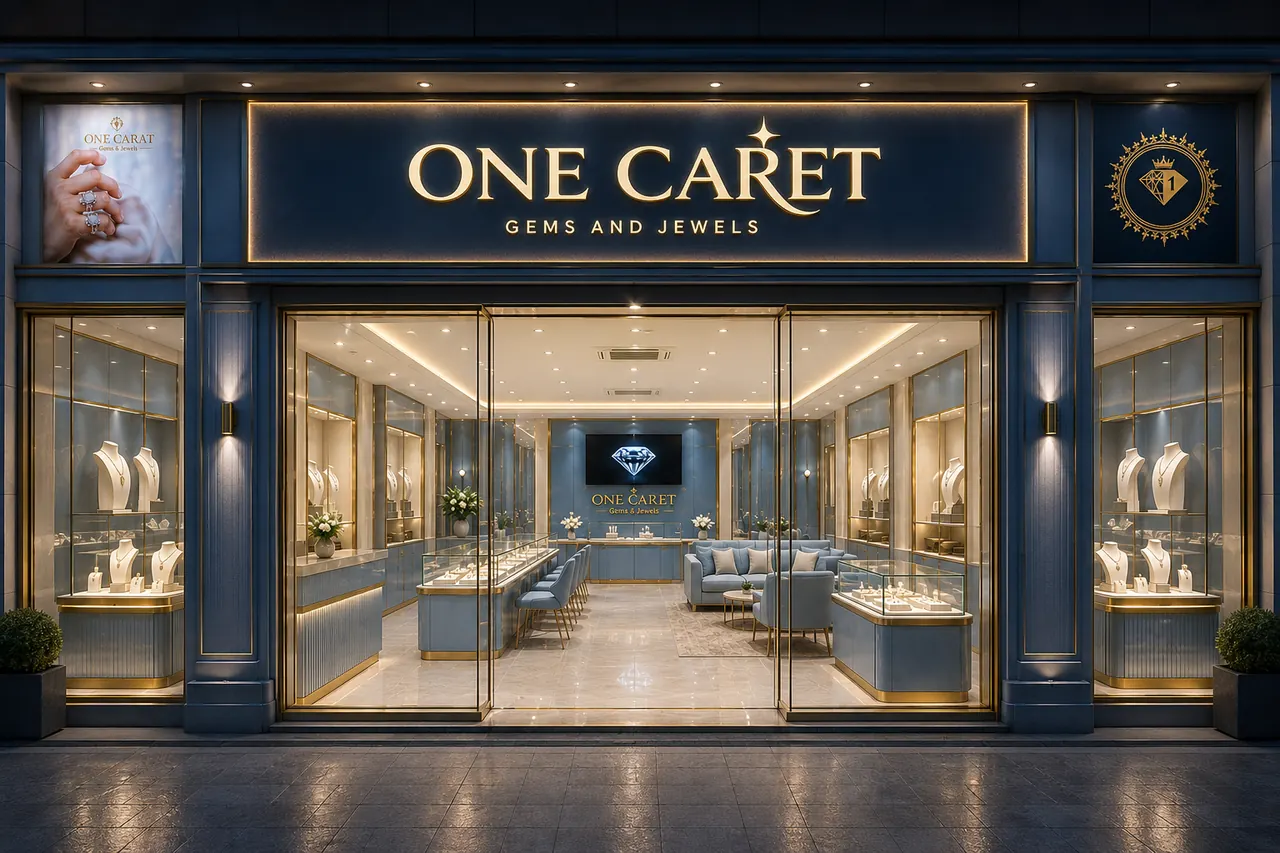 One Caret premium jewellery showroom franchise storefront concept